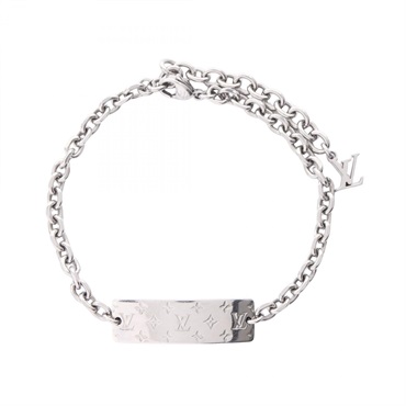 LOUIS VUITTON Monogram Bold Bracelet M00681 Stainless Steel Used Women