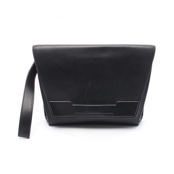 HERMES Novapolis Business clutch bag Evercolor leather Black Used Women SHW U
