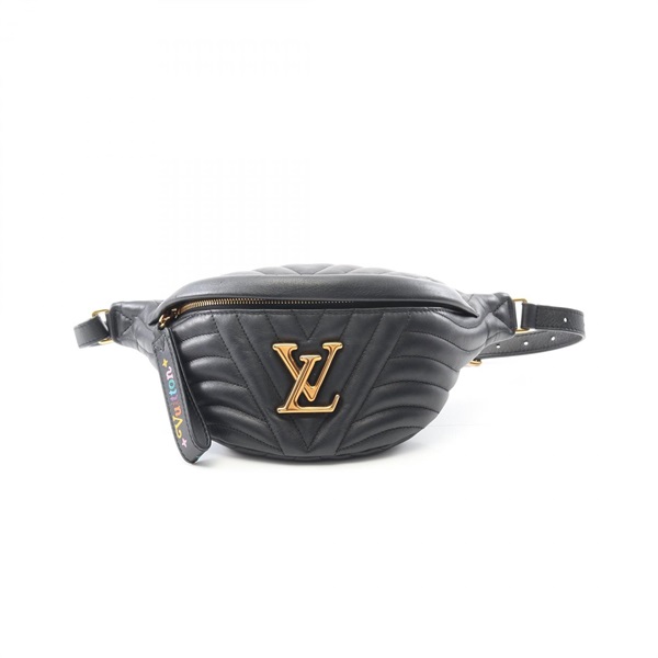 LOUIS VUITTON New wave Bum Waist bag M53750 leather Black Used Women LV
