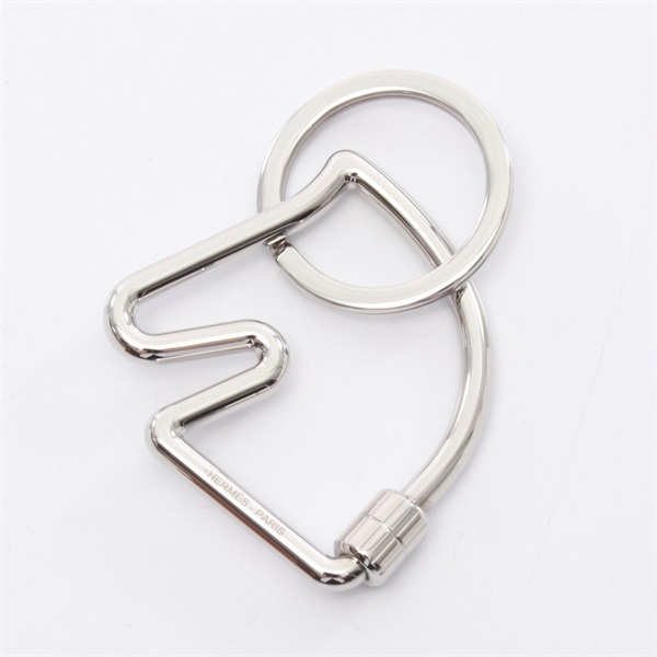 HERMES Cheval key ring metal SHW Used unisex