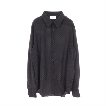 CELINE Micro Triomphe print loose shirt silk Black Bordeaux Used mens #39