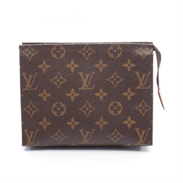 LOUIS VUITTON Poche Toilette 19 Pouch M47544 Monogram canvas Brown Used Women