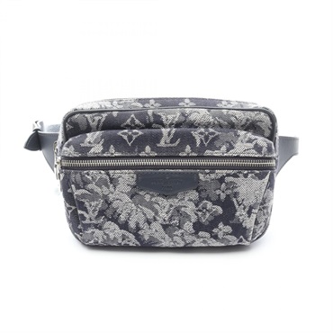 LOUIS VUITTON Bum bag outdoor M57281 Monogram tapestry Navy White Used mens LV