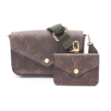 LOUIS VUITTON Multi Pochette Felicie Shoulder Bag M80091 Monogram Green Used LV