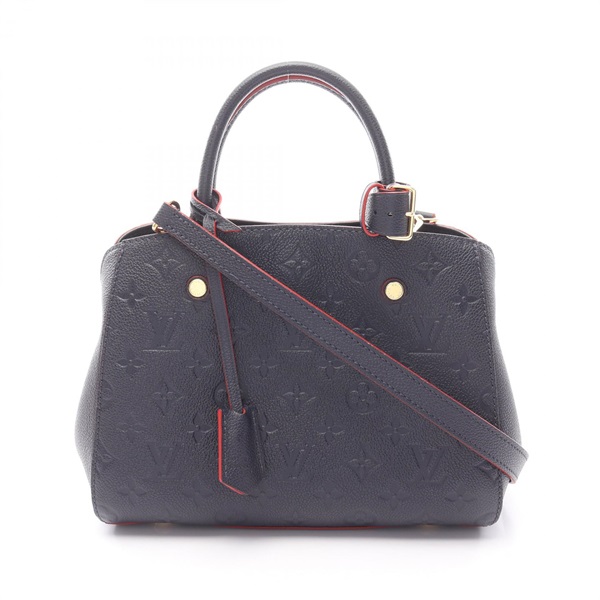 LOUIS VUITTON Montaigne BB Shulder Handbag M42747 Monogram leather Navy Used LV