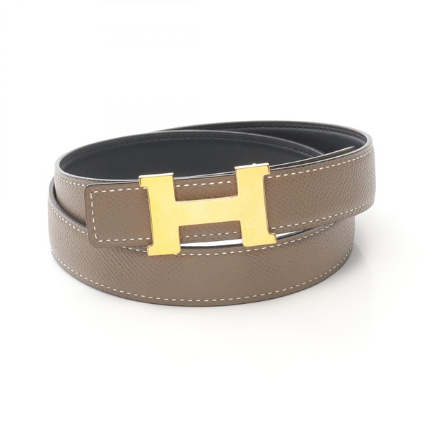HERMES Mini Constance H Belt Epsom leather Brown Black Used Women GHW Y
