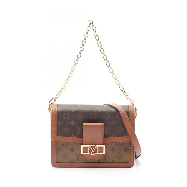 LOUIS VUITTON Dauphine MM chain Shoulder Bag M45958 Monogram Reverse beige used