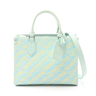 LOUIS VUITTON On the Go PM crossbody Handbag M46270 Monogram empreinte Blue LV