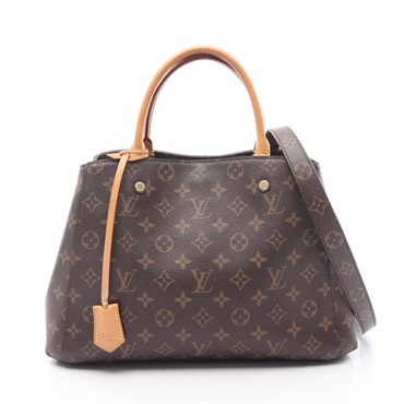 LOUIS VUITTON Montaigne MM shoulder tote Handbag M41056 Monogram leather Brown