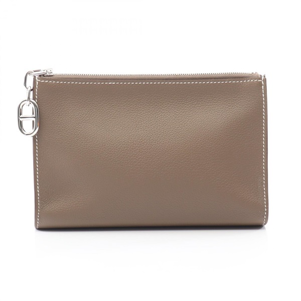 HERMES Zipengo PM Chaine dAncre Pouch K Evercolor leahter Etoupe Grey SHW