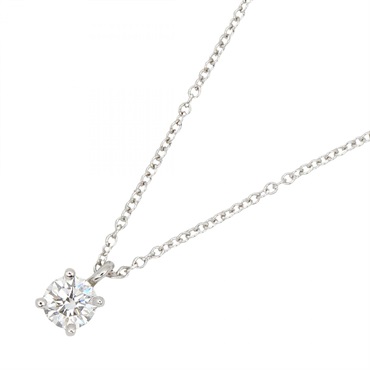 TIFFANY＆CO Solitaire Diamond Pendant Necklace 40cm Pt950 Platinum Used Women
