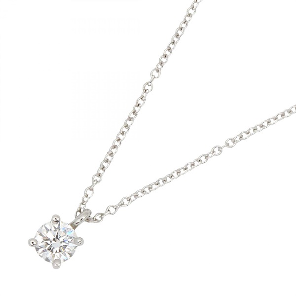 TIFFANY＆CO Solitaire Diamond Pendant Necklace 40cm Pt950 Platinum Used Women