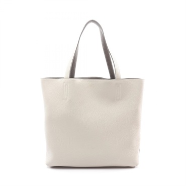 HERMES Double Sens 45 Shoulder Tote Bag Clemence leather Etain Beton Women K