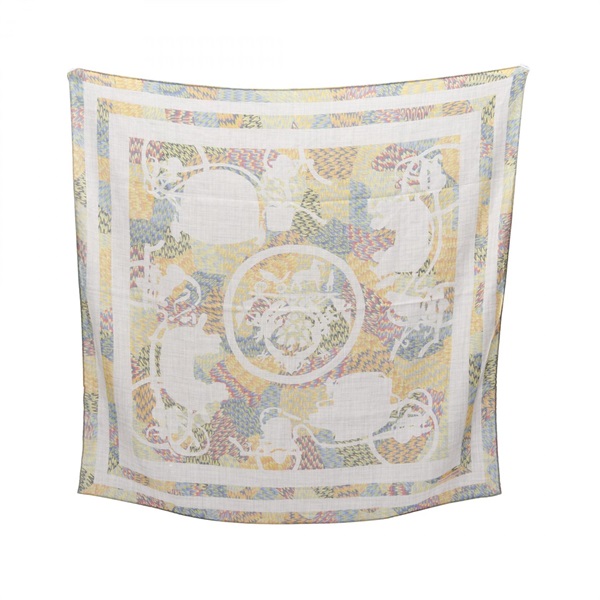 HERMES Carre90 MARBLE EX-LIBRIS Scarf silk cashmere Gray Multicolor Used Women