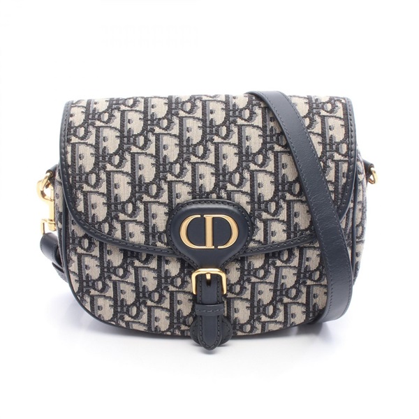 Christian Dior BOBBY Medium Oblique Jacquard Shoulder crossbody Bag canvas navy