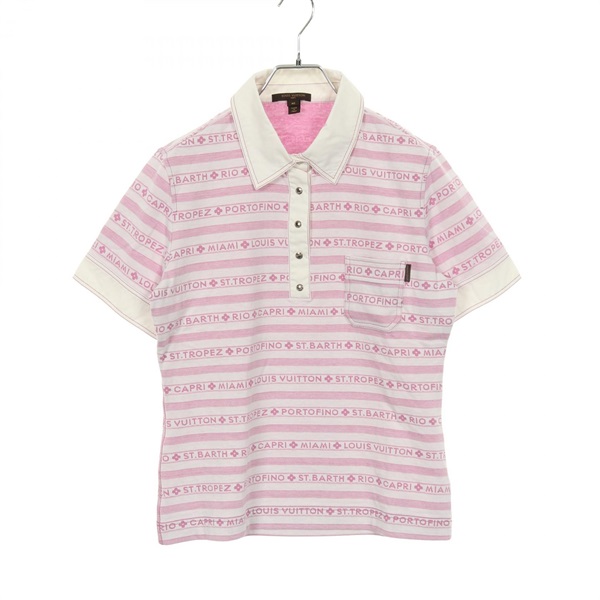 LOUIS VUITTON Polo shirt RW061W WIJR03CO4 cotton White Pink Used Women size 40