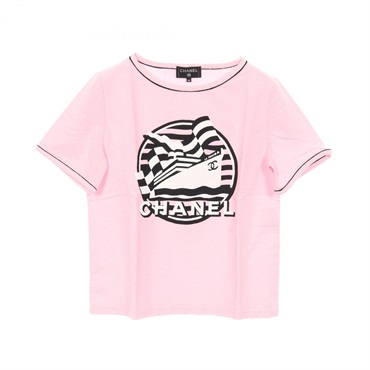 CHANEL LA PAUSA Cruise Collection T-shirt tops P60455V38022 cotton Pink Used #38