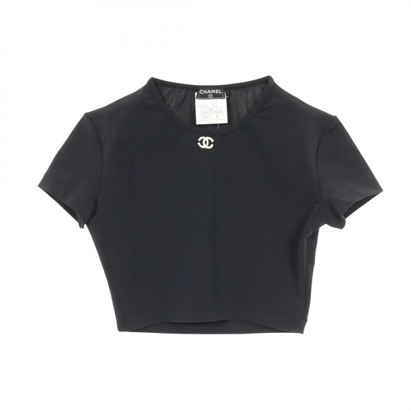 CHANEL COCO Mark T-shirt #36 short PO5010VO3909 Nylon Black Used Women