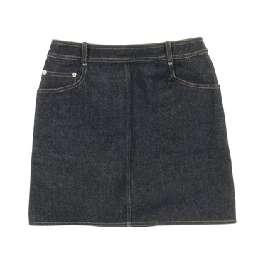 CHANEL COCO Mark mini skirt #36 jupe P07055V04732 denim cotton Navy Used Women