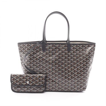 GOYARD Saint Louis PM Tote Handbag PVC coated canvas leather Black Multicolor