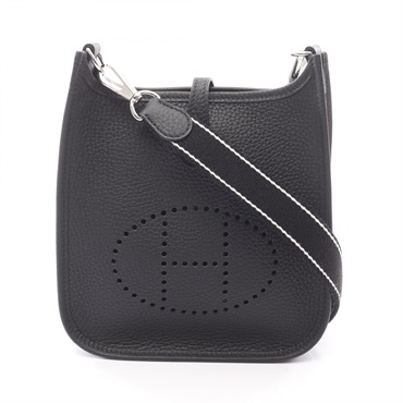 HERMES Evelyne TPM Shoulder Crossbody Bag Clemence leather Black Women SHW K