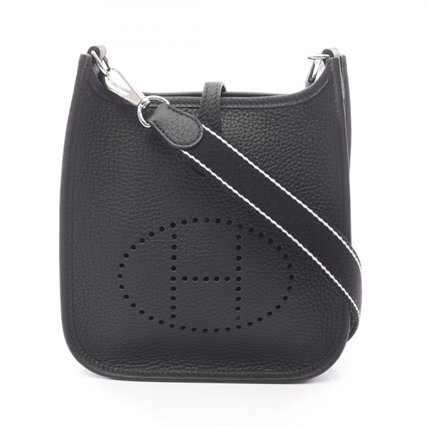 HERMES Evelyne TPM Shoulder Crossbody Bag Clemence leather Black Women SHW K