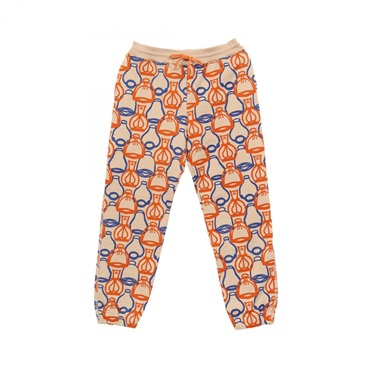 HERMES Fantaisie d’Etriers Pants #40 3E4400DI cotton Beige Orange Blue Used