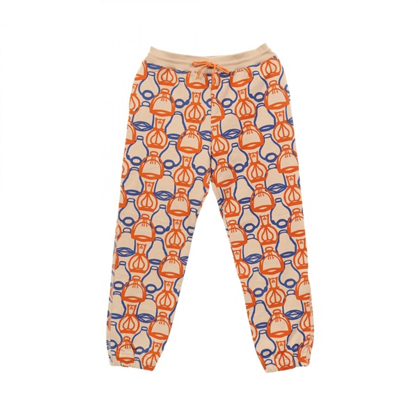 HERMES Fantaisie d’Etriers Pants #40 3E4400DI cotton Beige Orange Blue Used