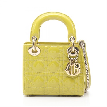 Christian Dior Lady Dior Mini Cannage 2Way Handbag 10-MA-0241 Patent leather CD