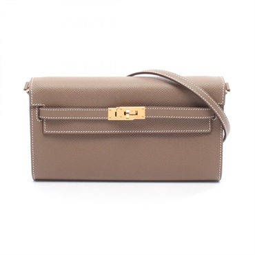 HERMES Kelly To Go Shoulder crossbody Bag B Epsom Etoupe Grey Used Women GHW