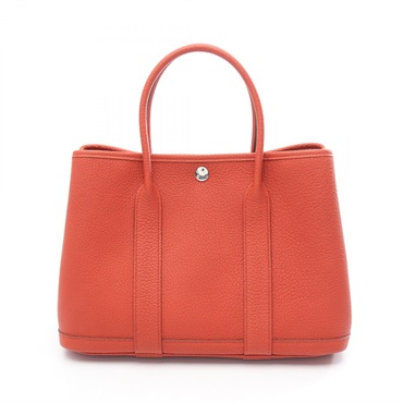 HERMES Garden party TPM Tote hand Bag U Negonda leather Sanguine Used Women SHW