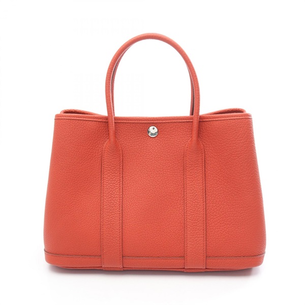 HERMES Garden party TPM Tote hand Bag U Negonda leather Sanguine Used Women SHW