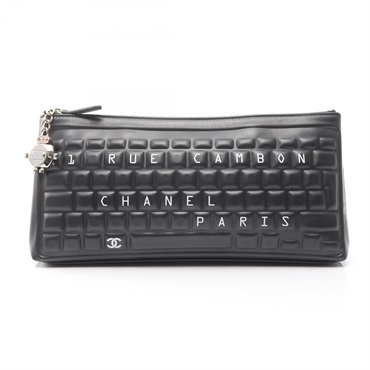 CHANEL 31 RUE CAMBON Clutch bag Lambskin sheep leather Black Used Women SHW CC