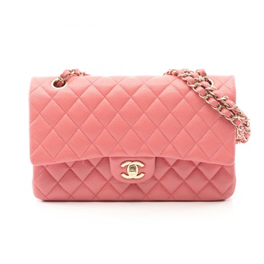 CHANEL Matelasse W flap chain Shoulder Bag A01112 Calfskin leather Pink GHW COCO