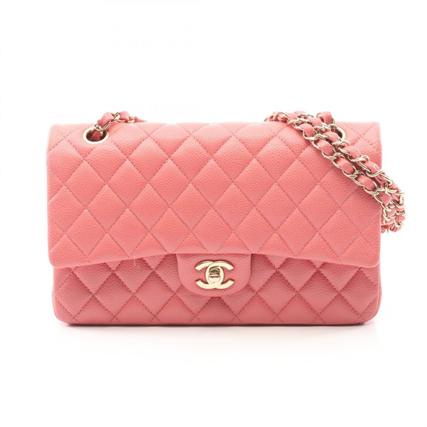 CHANEL Matelasse W flap chain Shoulder Bag A01112 Calfskin leather Pink GHW COCO