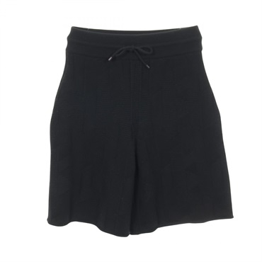 HERMES H motif half Pants Culottes #34 3H2401D4 wool Black Used Women