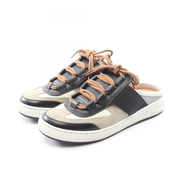 LOUIS VUITTON Loose Line sneakers #37 shoes 1AAONO leather Suede Black Gray used