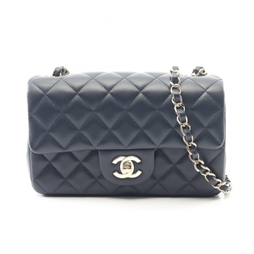 CHANEL Mini Matelasse 20 Chain Shoulder Crossbody Bag A69900 leather Navy GHW