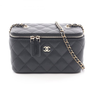 CHANEL Matelasse Small Vanity Chain Shoulder Crossbody Bag AP1341 leather Black