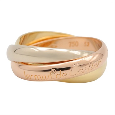 CARTIER Trinity Ring 18KYRG Yellow Pink Rose Gold Used Women US size #6 #52