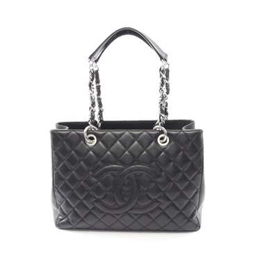 CHANEL Matelasse Grand Shopping GST Chain Shoudler Tote Bag A50995 leather Black