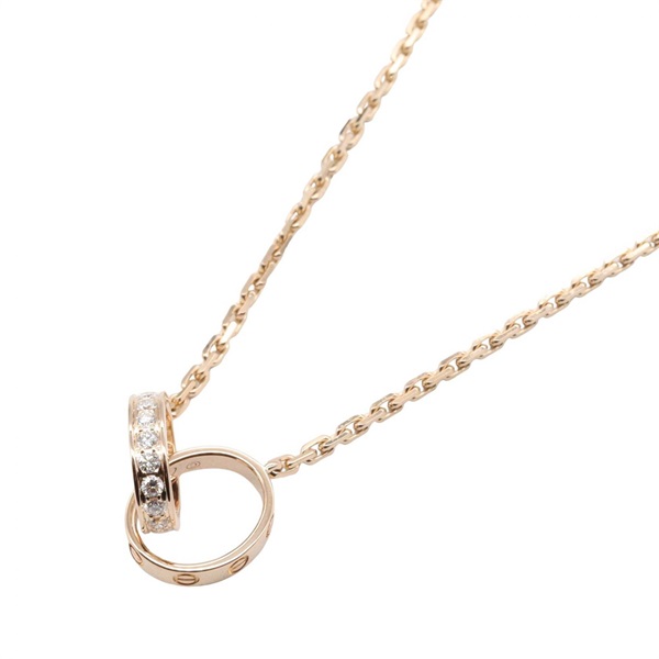 CARTIER Baby Love Diamond Necklace Pendant 18KRG Pink Rose Gold Used Women