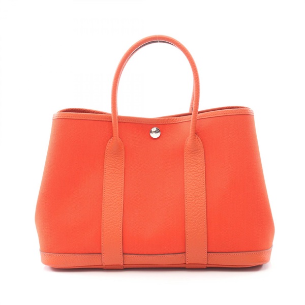 HERMES Garden party TPM Tote Bag Y Toile Military Negonda Capucine SHW Used