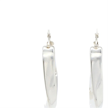 BOTTEGA VENETA Twist Triangle Hoop Pierced Earrings Silver925 SHW Used women