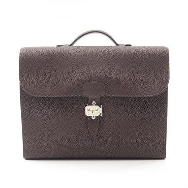HERMES Sac a Depeche 38 Business Handbag Togo leather Cacao Brown SHW Used Y