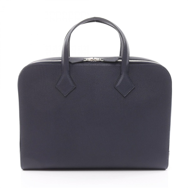 HERMES Victoria Light Briefcase business bag D Togo leather Blue nuit Used SHW