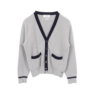 THOM BROWNE cardigan cotton Gray Navy #1 Used mens