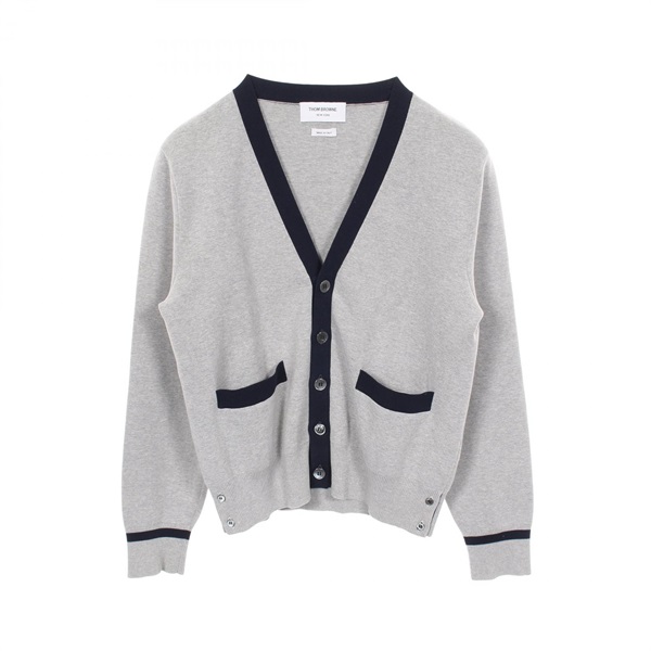 THOM BROWNE cardigan cotton Gray Navy #1 Used mens