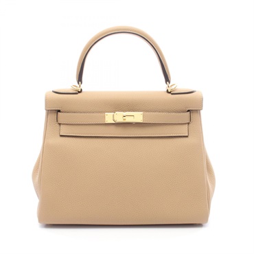 HERMES Kelly 28 shoulder Handbag K Togo leather Trench Used Women GHW
