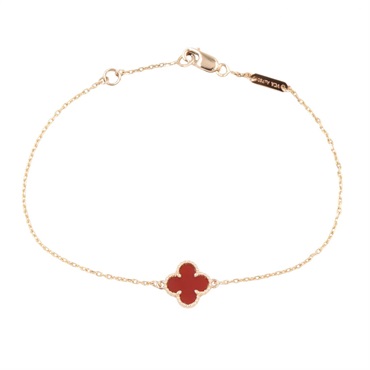 Van Cleef & Arpels Sweet Alhambra Carnelian Bracelet 18KRG Rose Gold Used Women